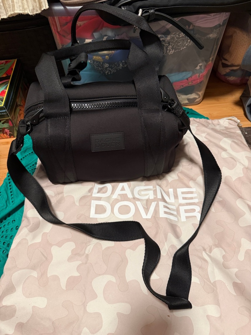 Dagne Dover Black Nylon Belt Bag with Adjustable Strap